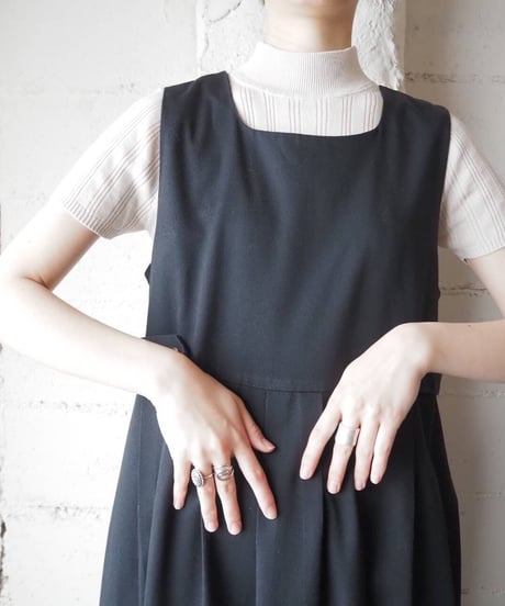 Square Neck Tuck Jumper Skirt BK