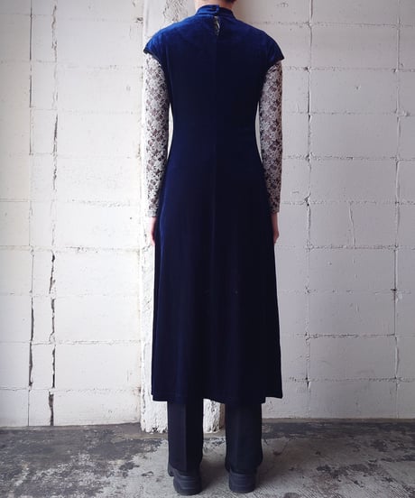 French Sleeve Velour China Dress NV