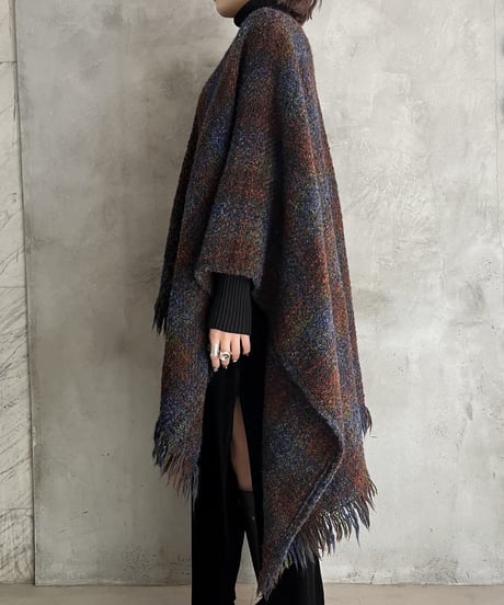 Check Pattern Long Shawl BLBUR