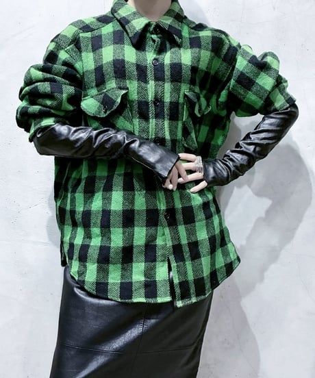 1970's L.L.Bean Wool Plaid Shirt GNBK