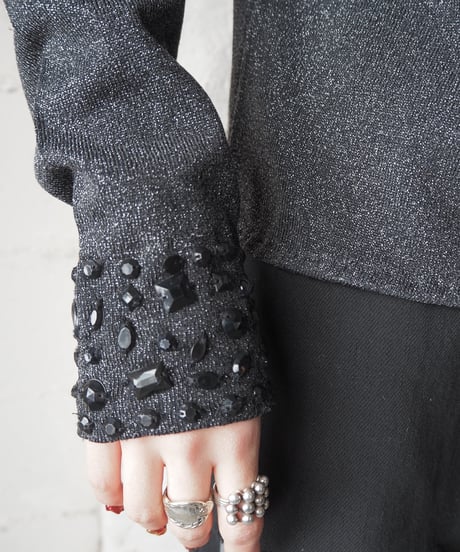 Peekaboo Stone Lame Mix Knit BKSV