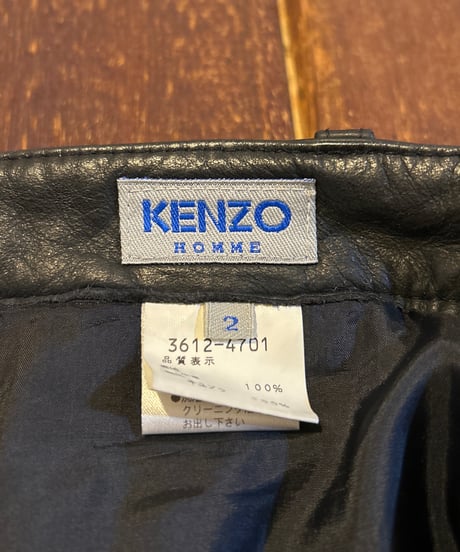 KENZO HOMME Leather Switching Design Pants BK