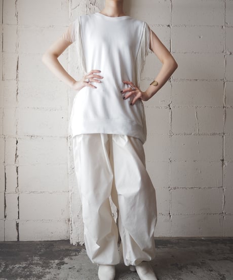 【Orfeo REMAKE】fringesweat vest WH