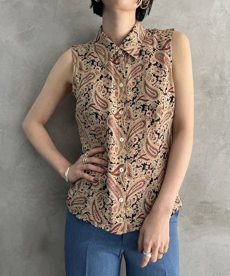 Paisley Pattern N/S Blouse BEBK