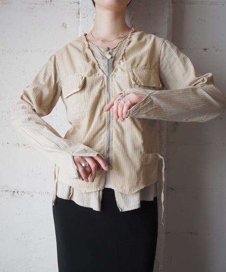 Marithé François girbaud Layered Design Shirt Jacket BE