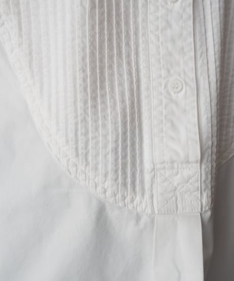 Pintuck  Stand Collar Shirt WH