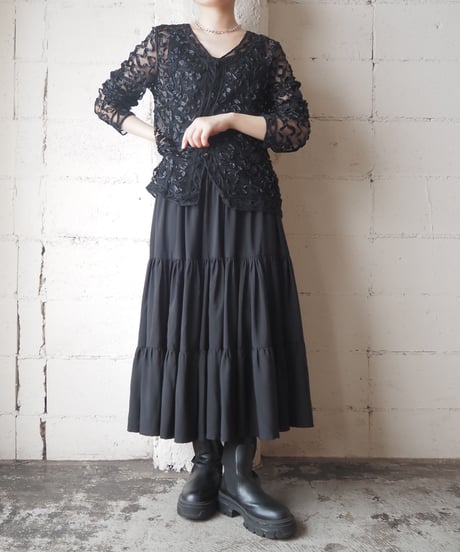 Tape Embroidery Sheer Shirt BE