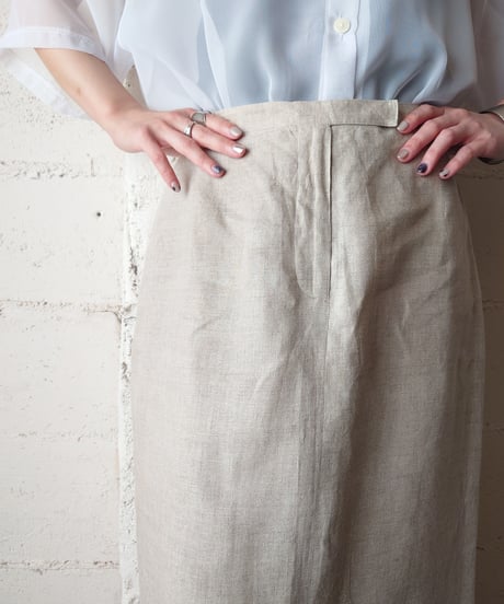 Linen Tight Long Skirt BE