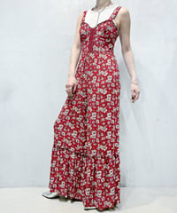 N/S Flower Print Lace up Jumpsuit RE