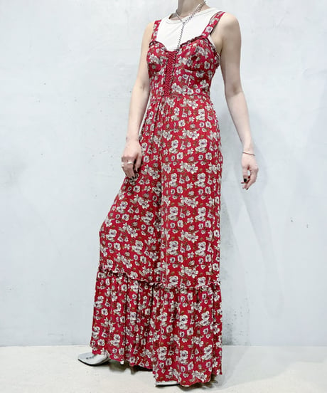 N/S Flower Print Lace up Jumpsuit RE