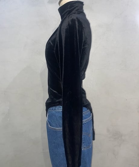 Velour Turtle Neck Body Suit BK