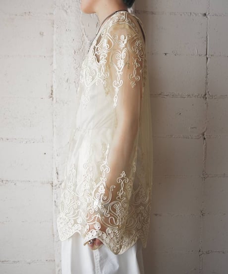 Tape Embroidery Sheer Shirt IV