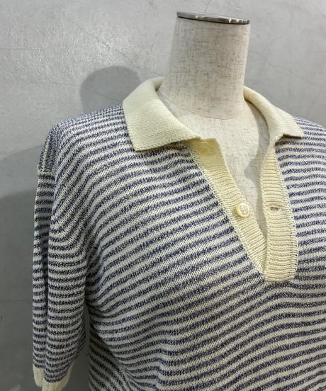 S/S Border Polo Knit IVNV