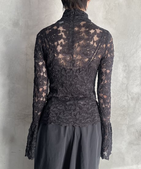 Flared Sleeve Lace Cutsewn BK