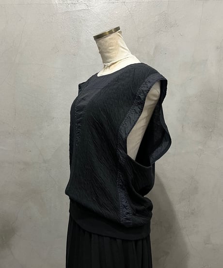 PLAYBOY Sleeveless Switching Design Tops BK