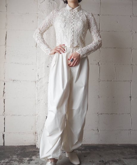Tape Embroidery Sheer Shirt WH