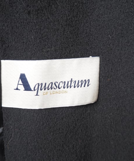 Aquascutum Shawl Collar Wool Long Coat BK