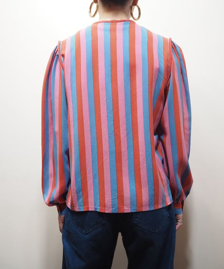 1970's Stripe Design Blouse PIREBL