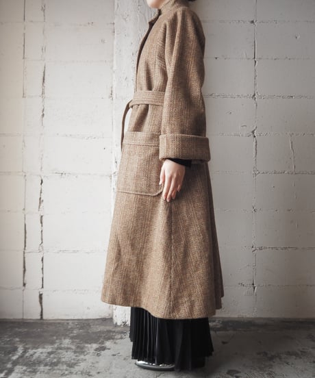 Stand Collar Check Coat BE
