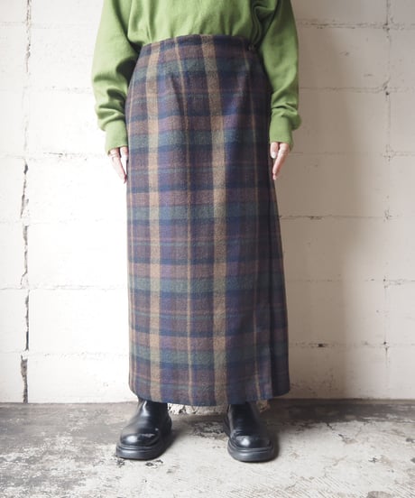 Wrapped Check Tight Skirt KABR
