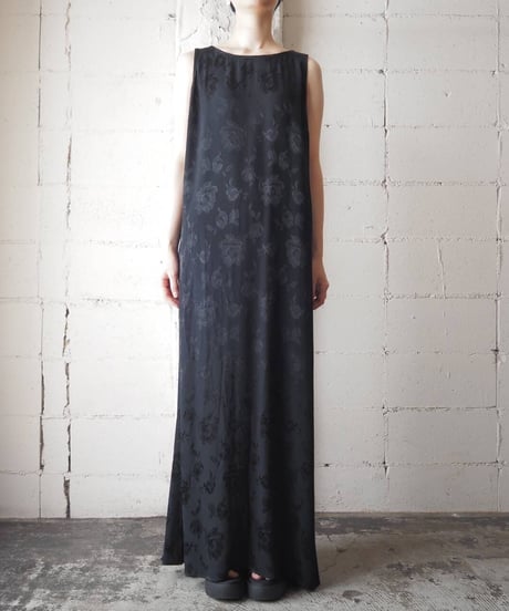 Shadow Flower Pattern N/S Dress BK