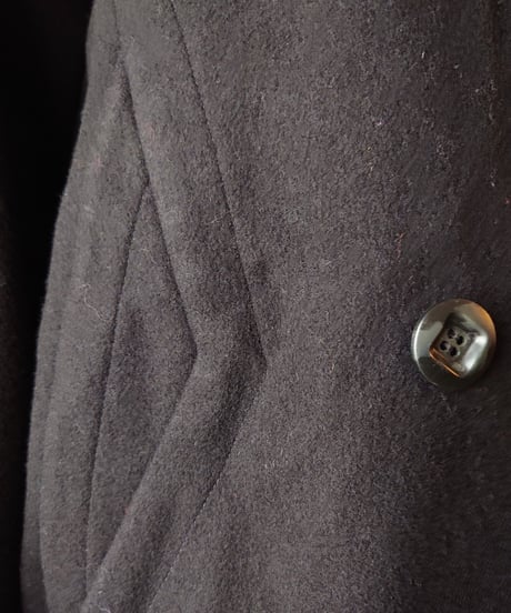 Double Breasted Design Wool Coat BK