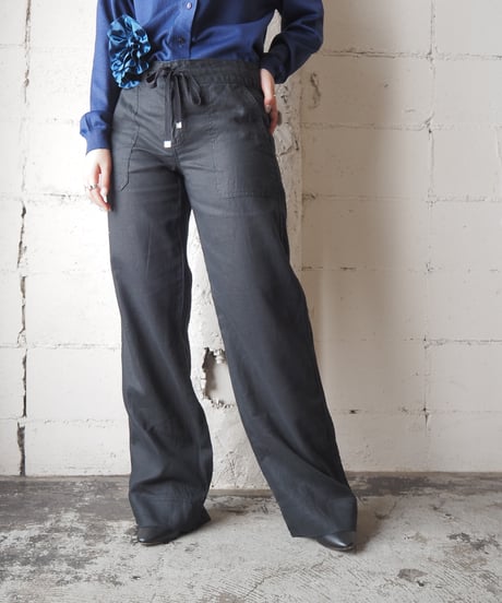 LAUREN Ralph Lauren Linen Wide Pants BK