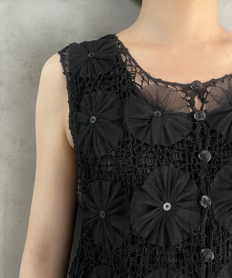 Crochet × Tulle Pattern Vest BK