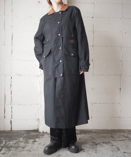 LAUREN Leather Collar Riding Coat BKBR