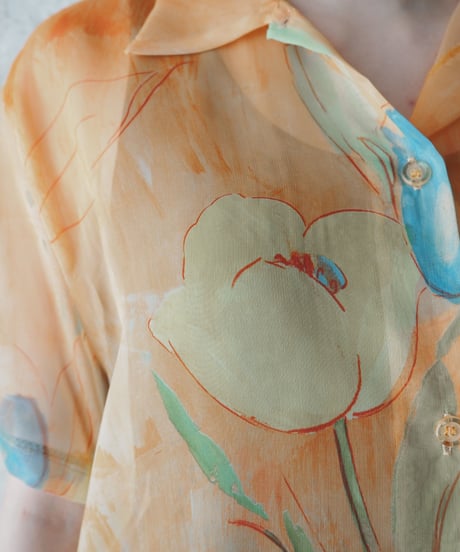 Seethrough Flower Pattern S/S OR