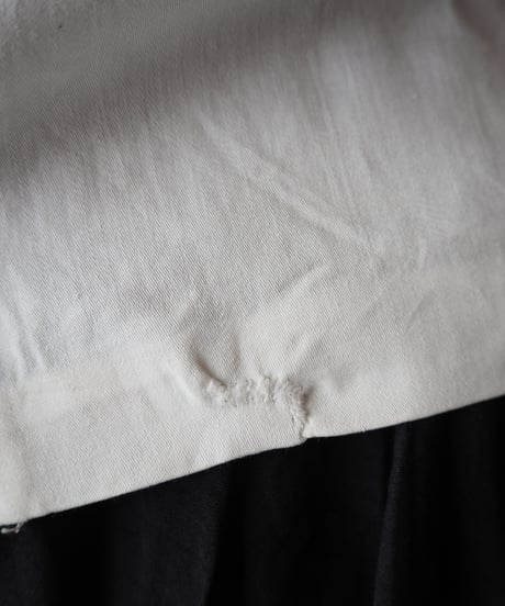 1960-70's Euro Cuwork Mao Collar Short Sleeve Cotton Blouse WH