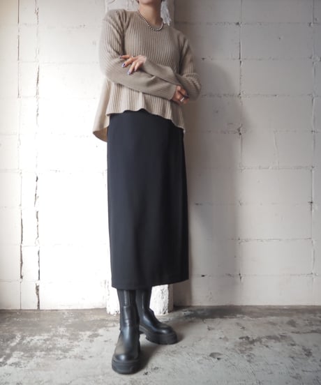 Cashmere Rib Flared Knit BE