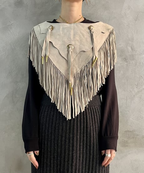 Concho Design Swede Fringe Vest GR