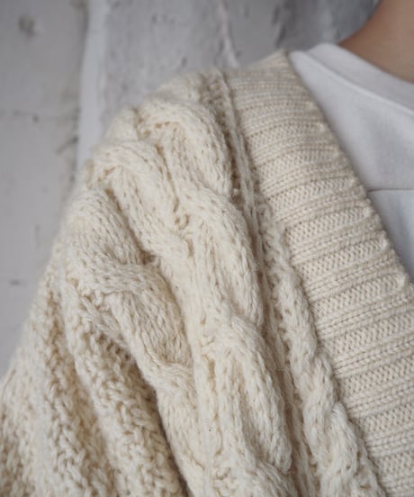 Fisherman Vneck Knit Cardigan IV