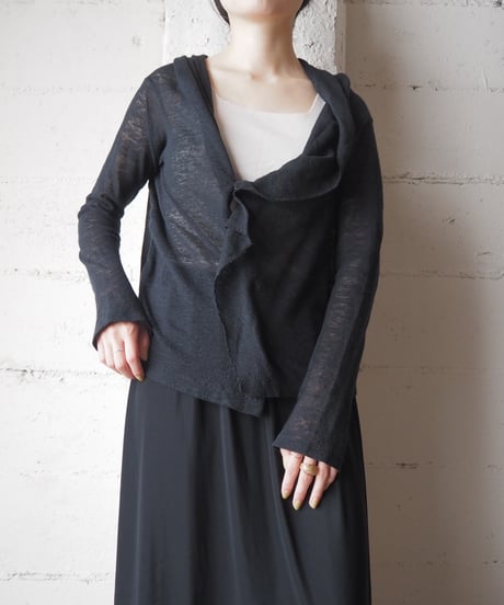 Y's Twisted Knit Short Cardigan BK