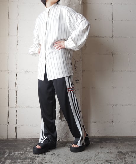 Side snap Button Track Pants BK WH