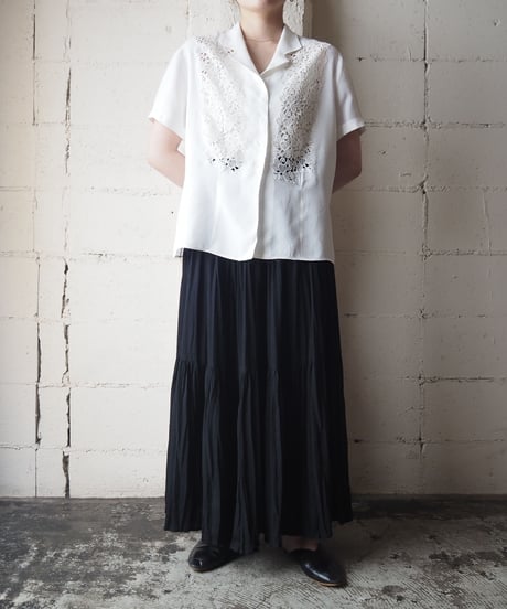 1960's EURO Open Collar Lace Blouse WH