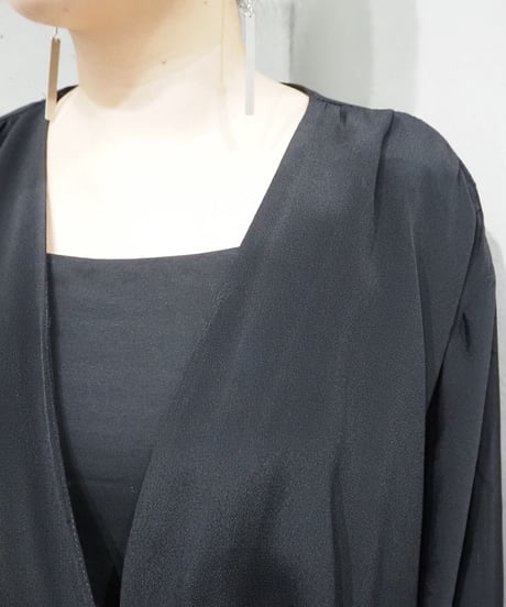 Dolman Sleeve Frill Design Dress BK