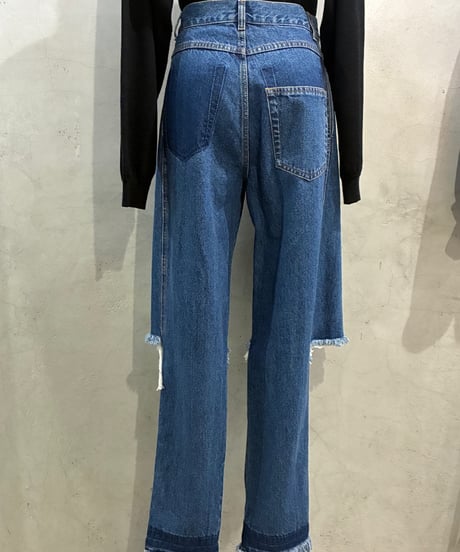 KSENIA SCHNAIDER Cut Off Tuck Denim BL