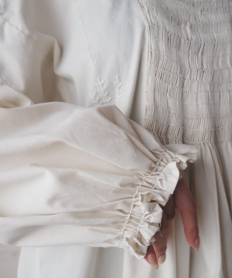 1940's Euro Gather Embroidery Shirt Dress IV