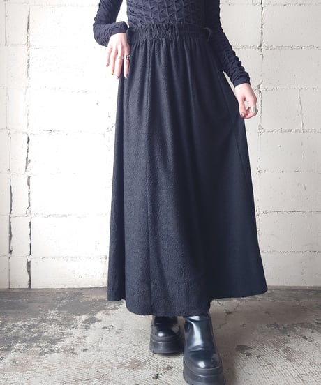 Pile Flared Easy Skirt BK