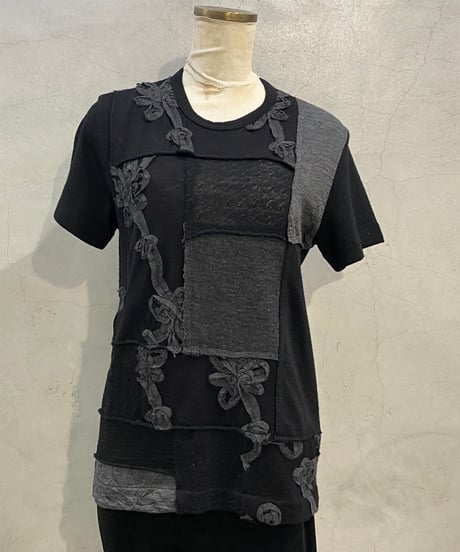 tricot COMME des GARCONS Patchwork Wool Tee BK