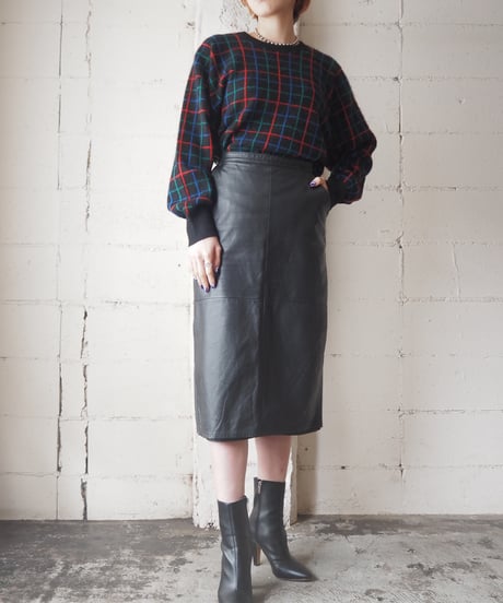 Check Pattern Cashmere Knit BKREGN