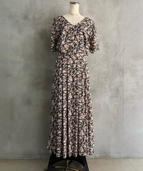 Back Ribbon Flower Pattern Dress BKPI