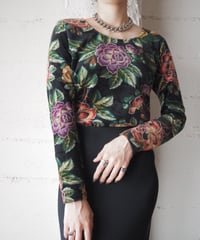 KENZO Floral Velour Tops BK