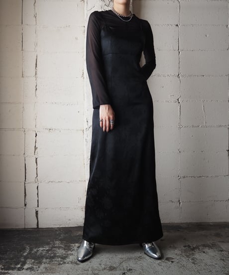 Shadow Pattern Camisole Dress BK