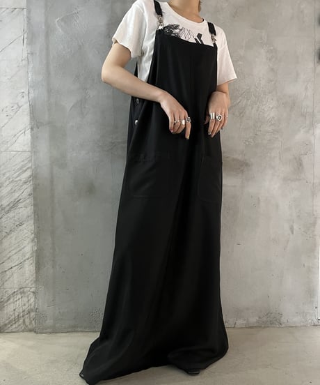 Side Button JumperSkirt BK
