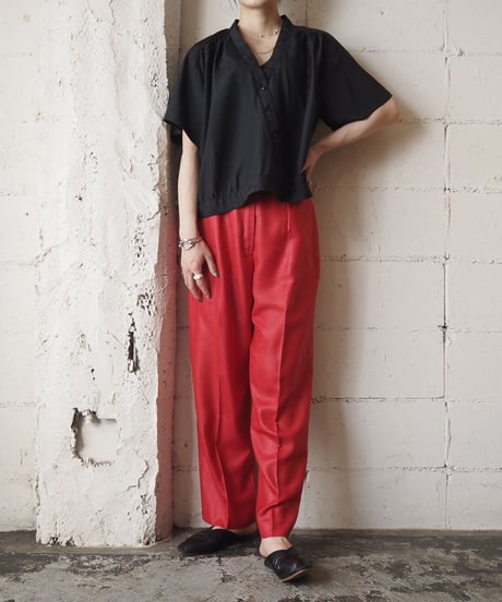 Open Collar Dot Wide Shirt BK