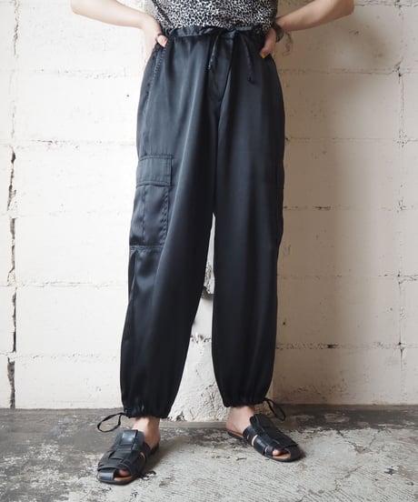 Satin Cargo Pants BK