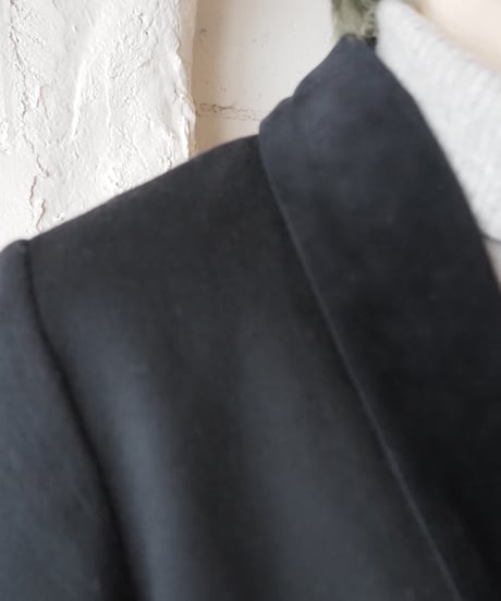 Velour Collar Chester Coat BK